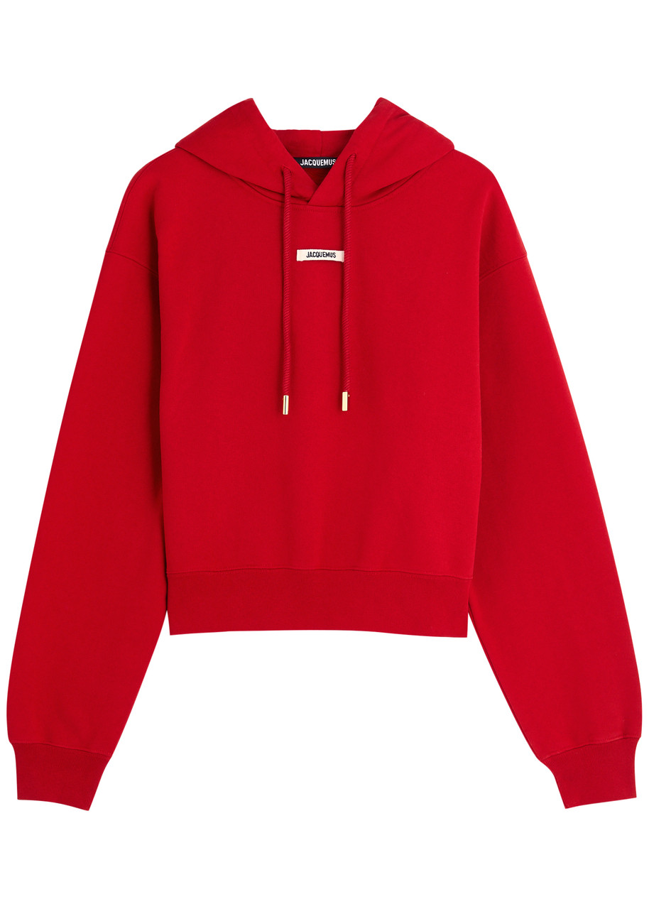 Jacquemus Le Hoodie Gros Grain Hooded Cotton Sweatshirt – Red Dark – S – S Jacquemus Le Hoodie Gros Grain Hooded Cotton Sweatshirt – Red Dark – S – S