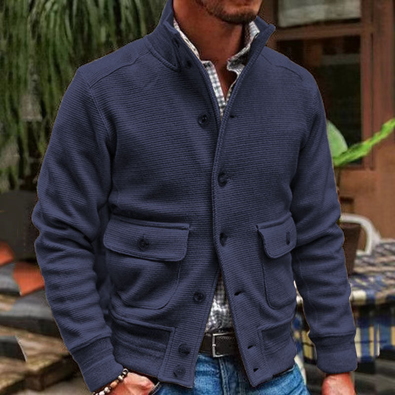 Men’s Stand Collar Solid Color Jacket X Men’s Stand Collar Solid Color Jacket X