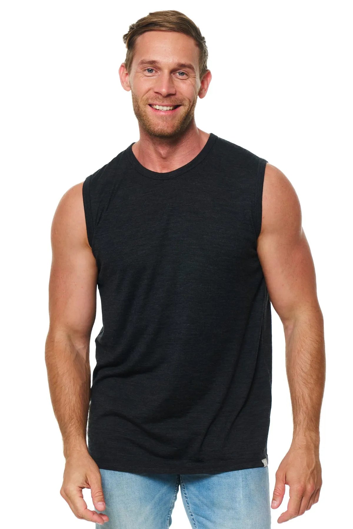 Men’s Merino Wool Tank Top Charcoal Grey