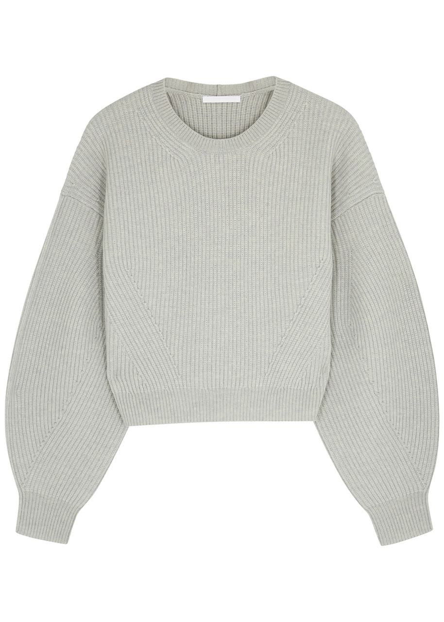 Helmut Lang Volume Light Grey Wool Jumper