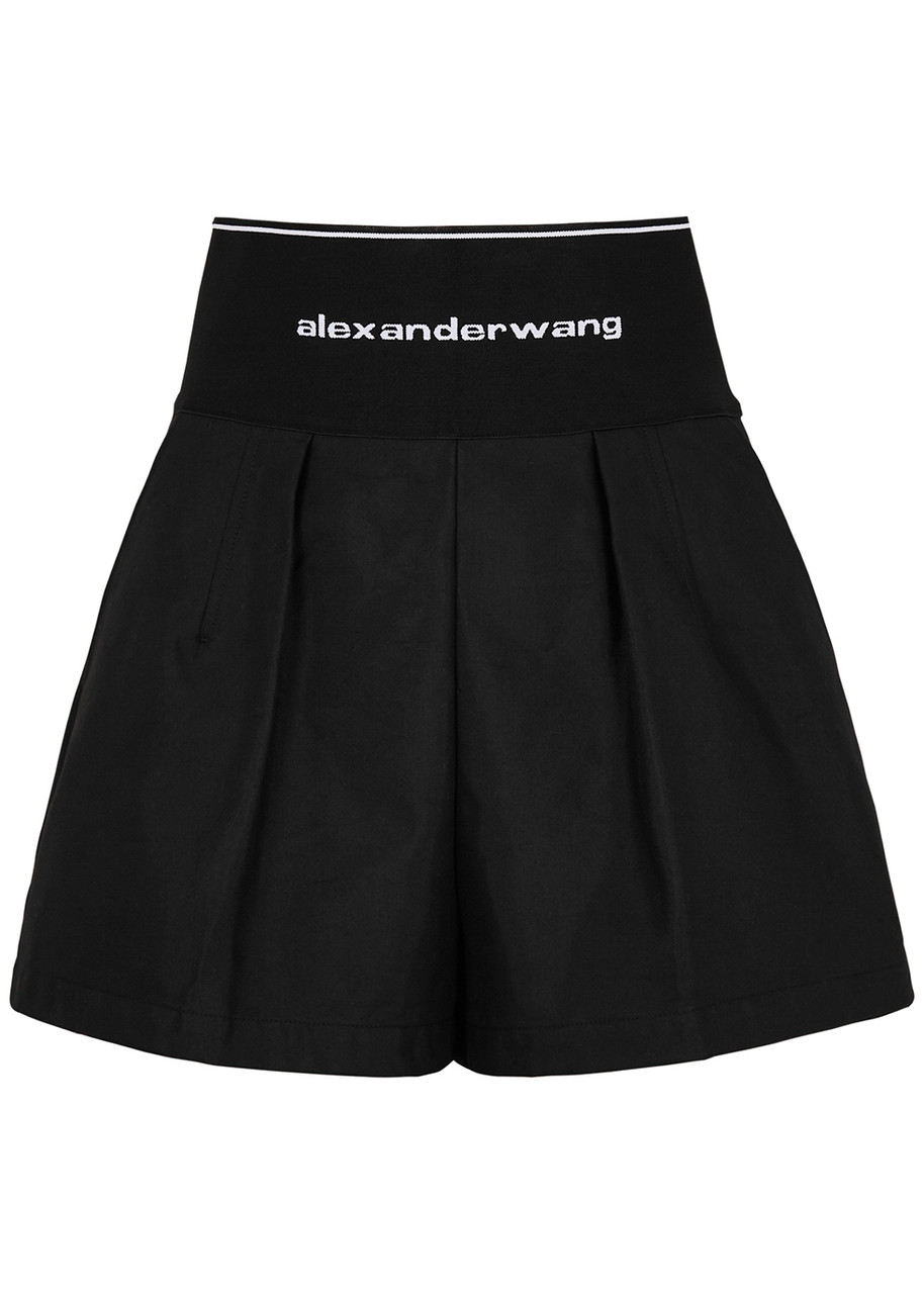 Alexanderwang.t Black Logo Twill Shorts