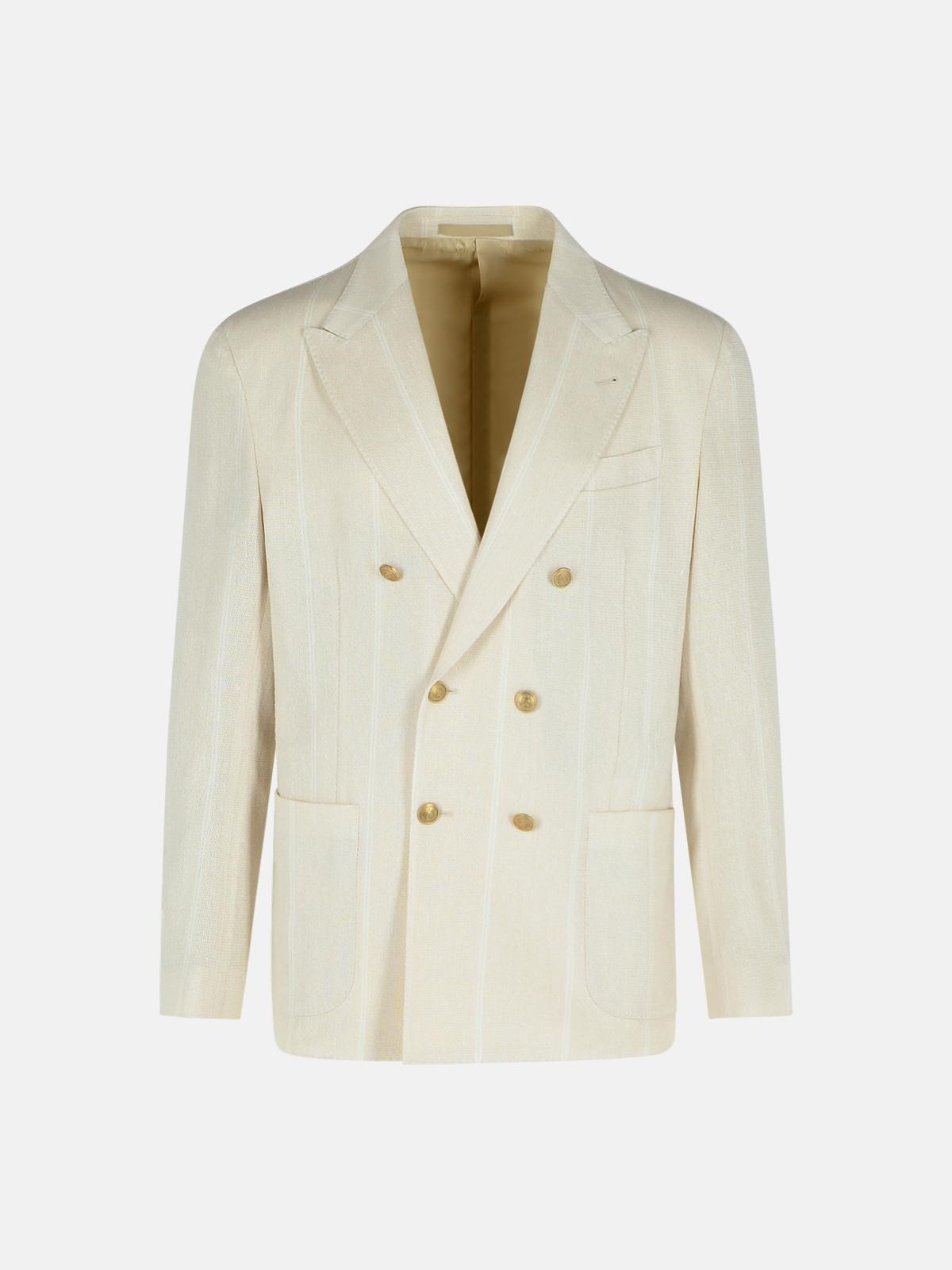 ELEVENTY Cream Cotton Blend Blazer ELEVENTY Cream Cotton Blend Blazer