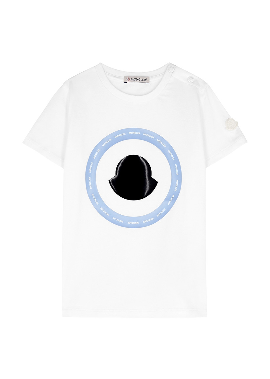 Moncler Kids White Logo-print Stretch-cotton shirt – White Other – Moncler Kids White Logo-print Stretch-cotton shirt – White Other –