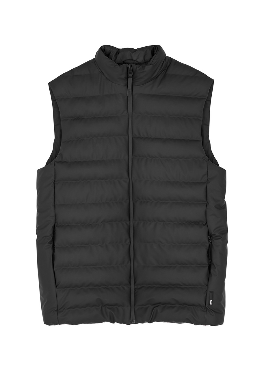 Rains Trekker Black Quilted Rubberised Gilet Rains Trekker Black Quilted Rubberised Gilet