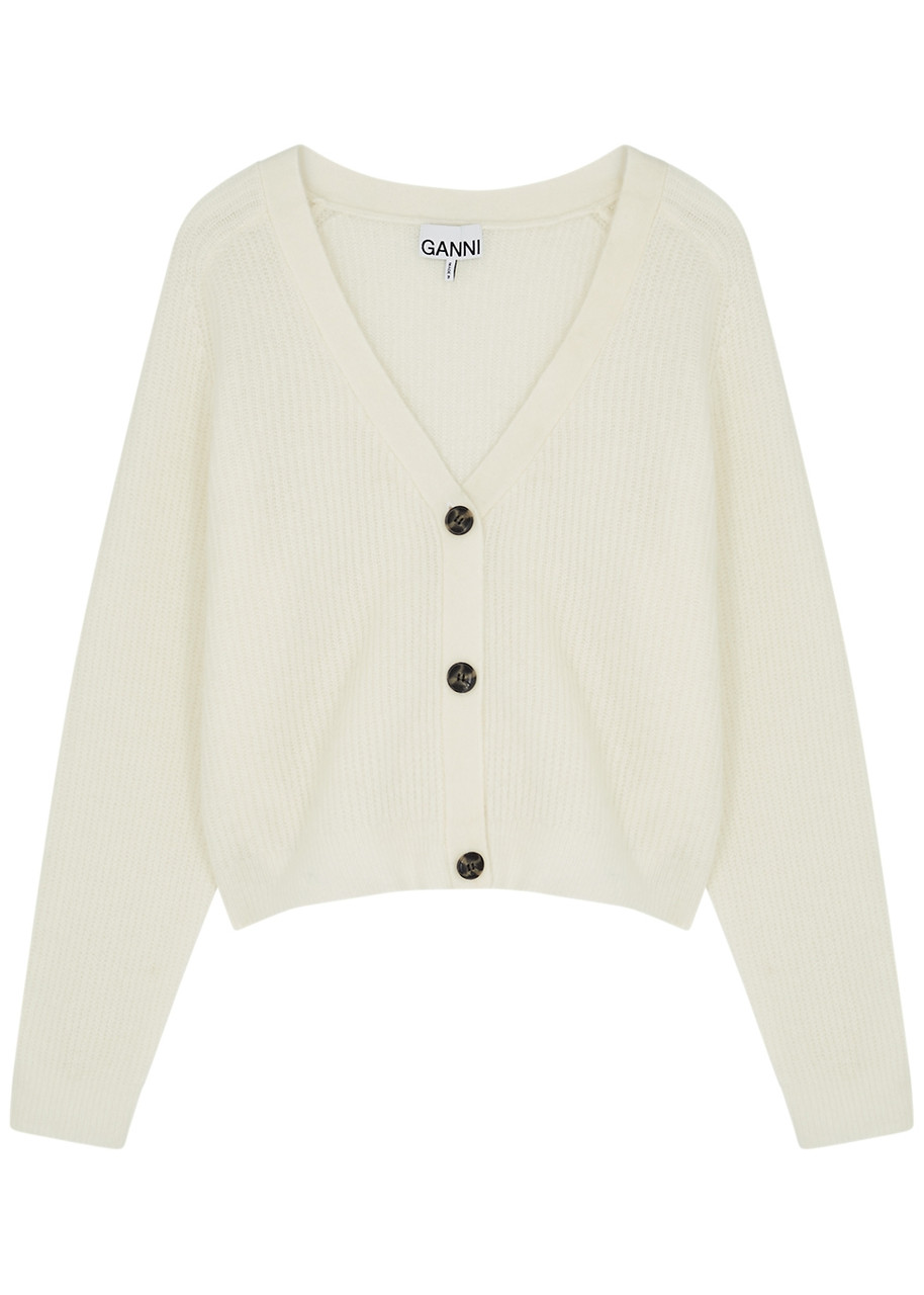 Ganni Knitted Cardigan – Cream