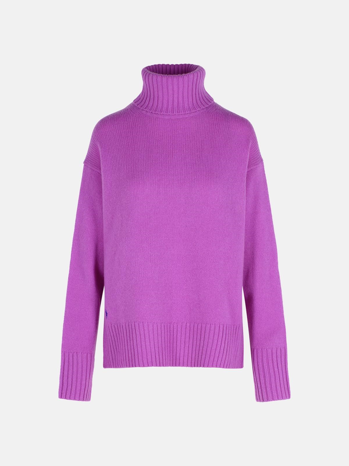 POLO RALPH LAUREN Purple Wool Turtleneck Sweater POLO RALPH LAUREN Purple Wool Turtleneck Sweater