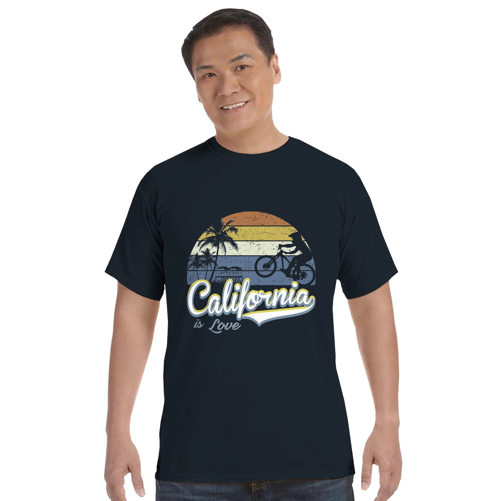 Sunset Cycling in California – Heavyweight Crewneck Shirt – S graphite Sunset Cycling in California – Heavyweight Crewneck Shirt – S graphite