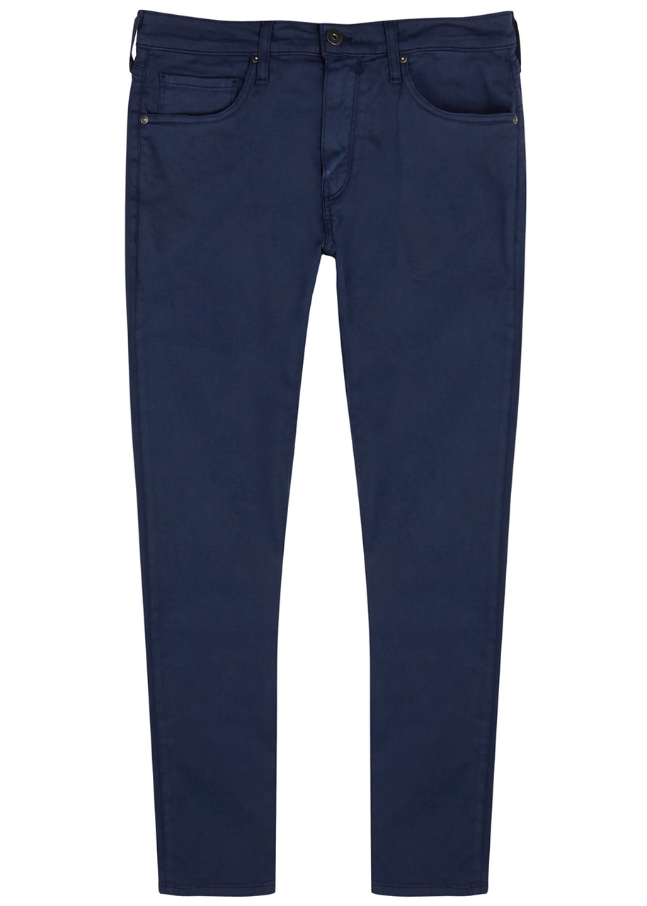 Paige Federal Brushed Stretch-cotton Chinos – Blue – W