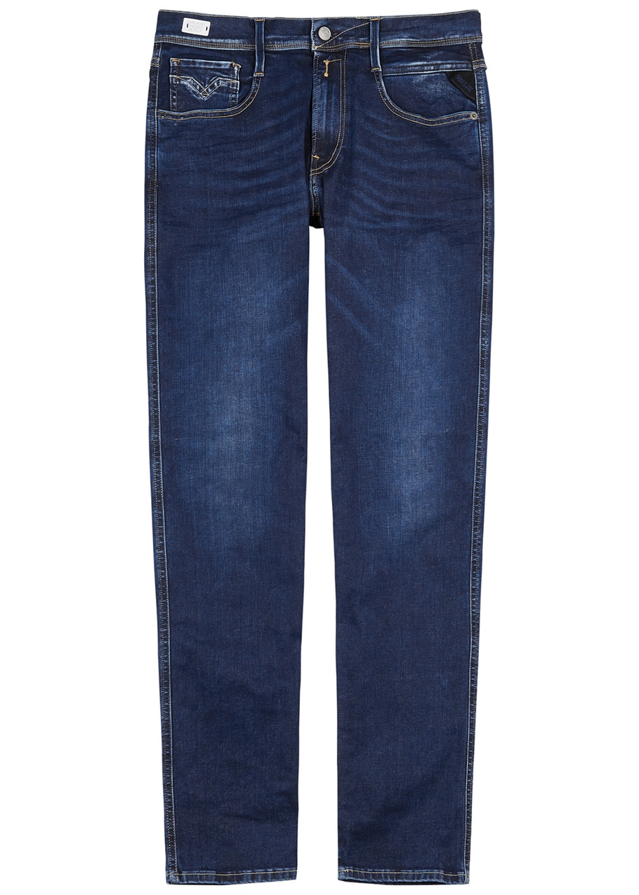 Replay Anbass Hyerflex X-lite Re-used Blue Slim-leg Jeans – Dark Blue – WL Replay Anbass Hyerflex X-lite Re-used Blue Slim-leg Jeans – Dark Blue – WL