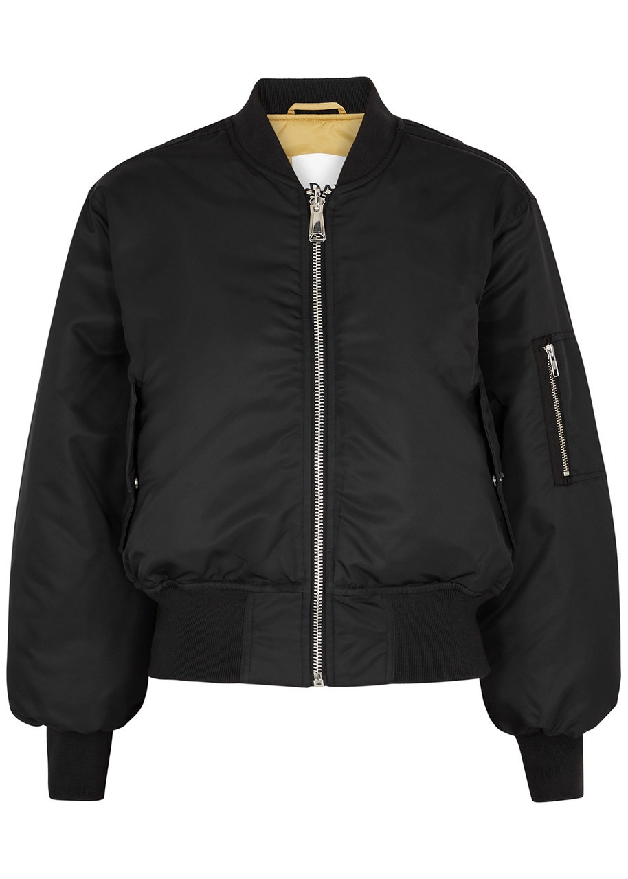 Day Birger ET Mikkelsen Baldur Black Reversible Nylon Bomber Jacket Day Birger ET Mikkelsen Baldur Black Reversible Nylon Bomber Jacket