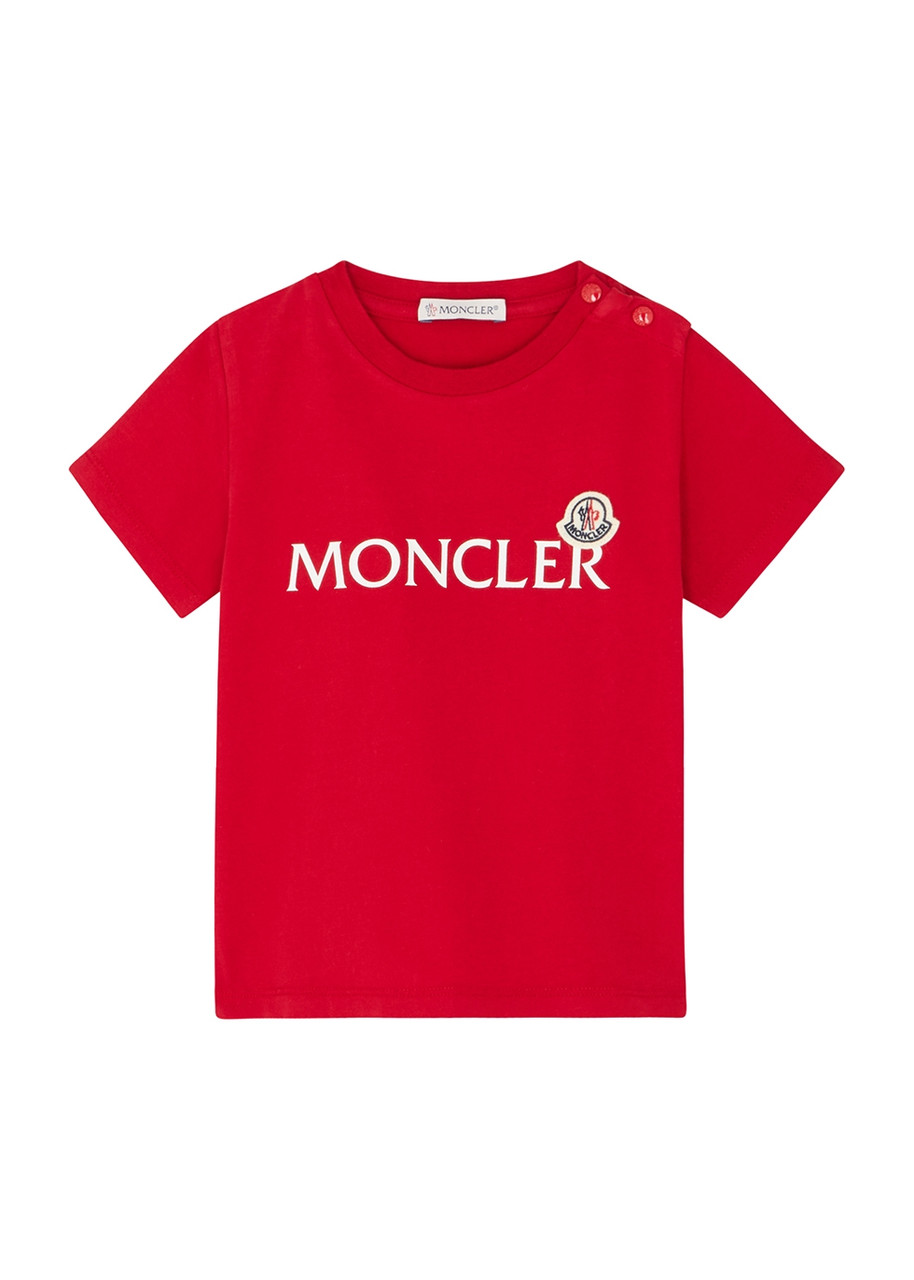 Moncler Kids Logo Stretch-cotton shirt – Red – Months Moncler Kids Logo Stretch-cotton shirt – Red – Months