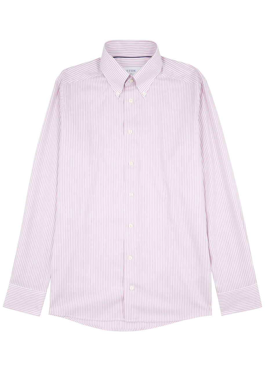 Eton Lilac Striped Cotton Oxford Shirt