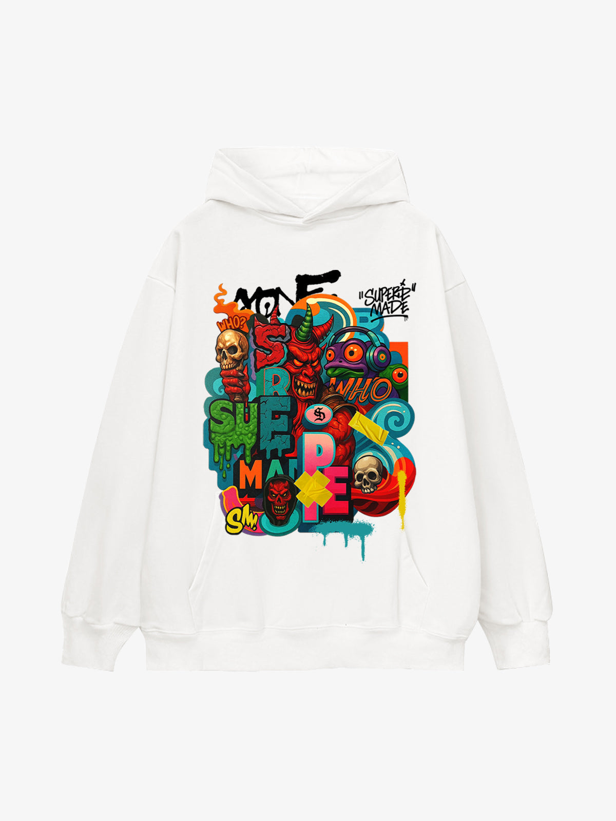 Thesupermade Devil Street Graffiti Carnival Hoodie Thesupermade Devil Street Graffiti Carnival Hoodie