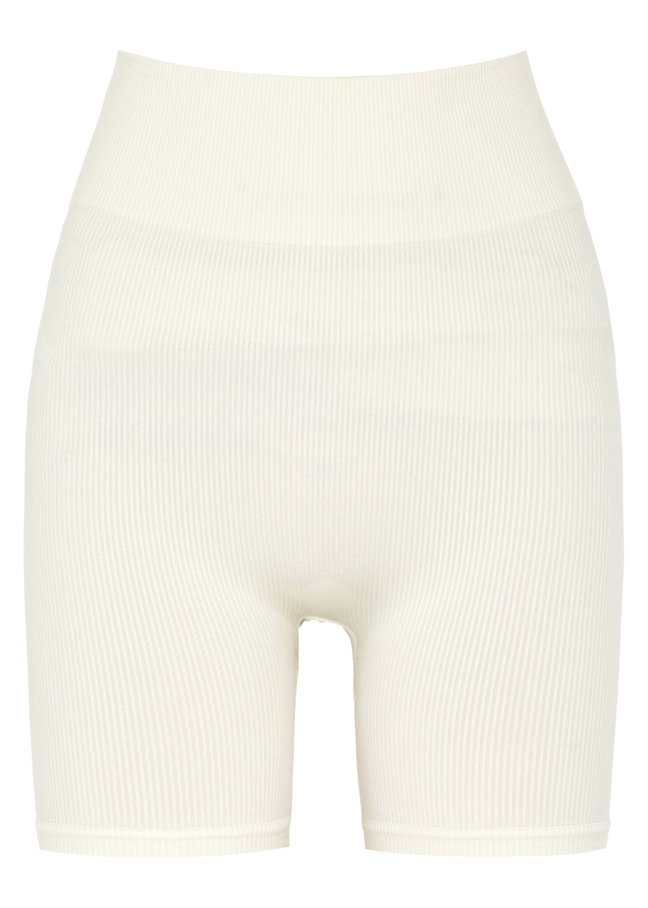 PRISM Composed Ribbed Stretch-jersey Cycling Shorts – Cream