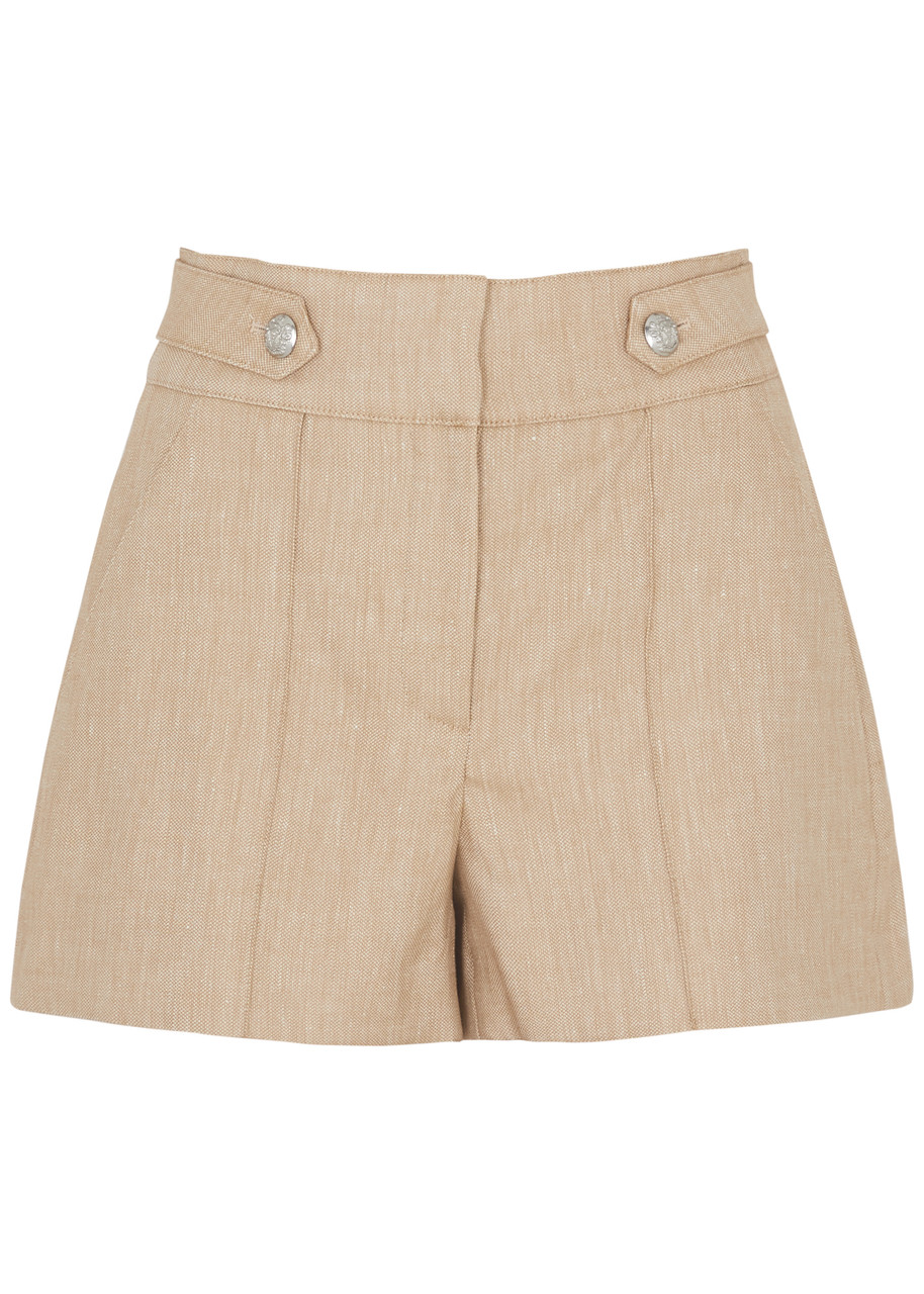 Veronica Beard Runo Linen-blend Shorts – Beige –