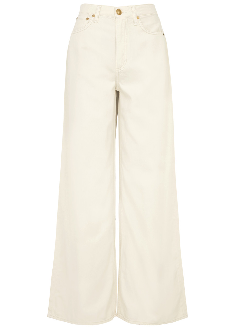 Rag & Bone Featherweight Sofie Wide-leg Jeans – Ecru