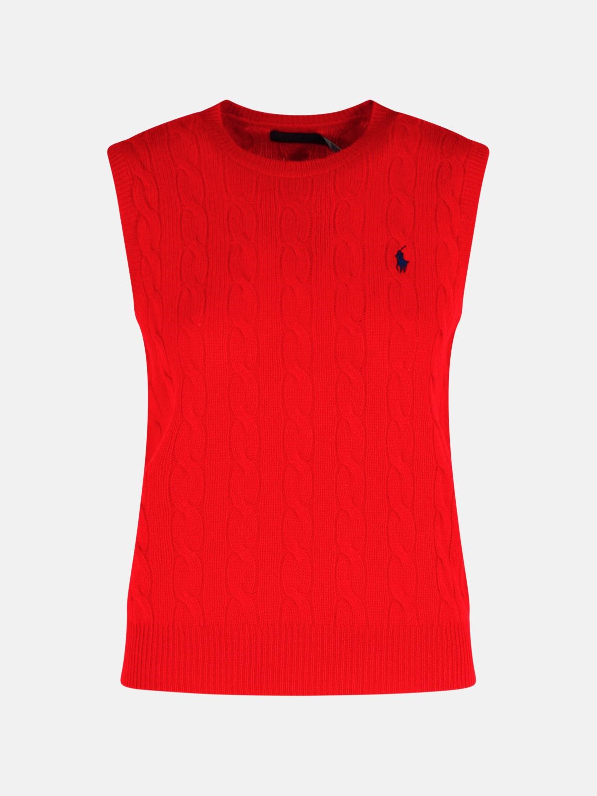 POLO RALPH LAUREN Red Wool And Cashmere Vest POLO RALPH LAUREN Red Wool And Cashmere Vest