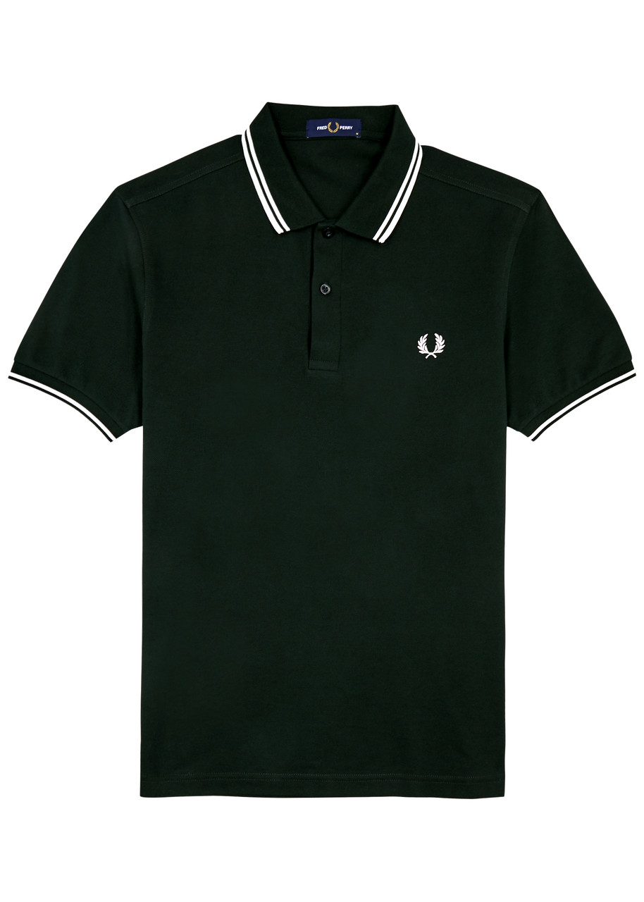 Fred Perry M Piqu Cotton Polo Shirt – Dark Green