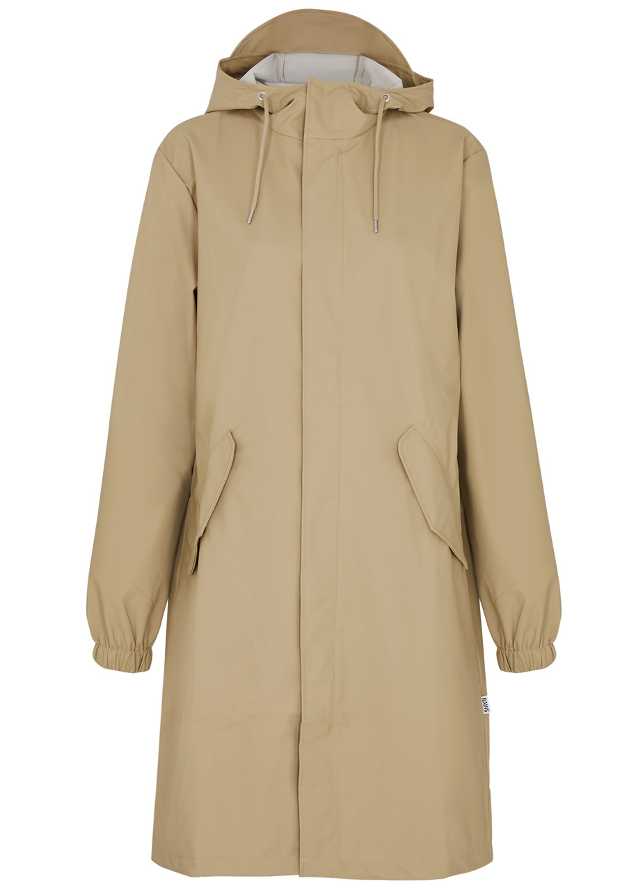 Rains Fishtail Hooded Waterproof Parka – Beige