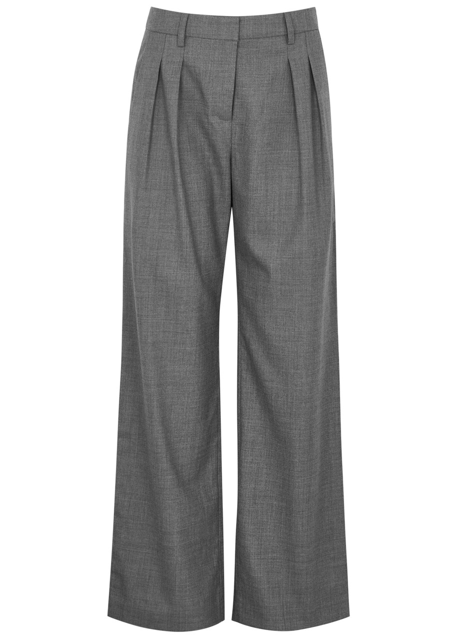 Aexae Wide-leg Wool Trousers – Grey – L L