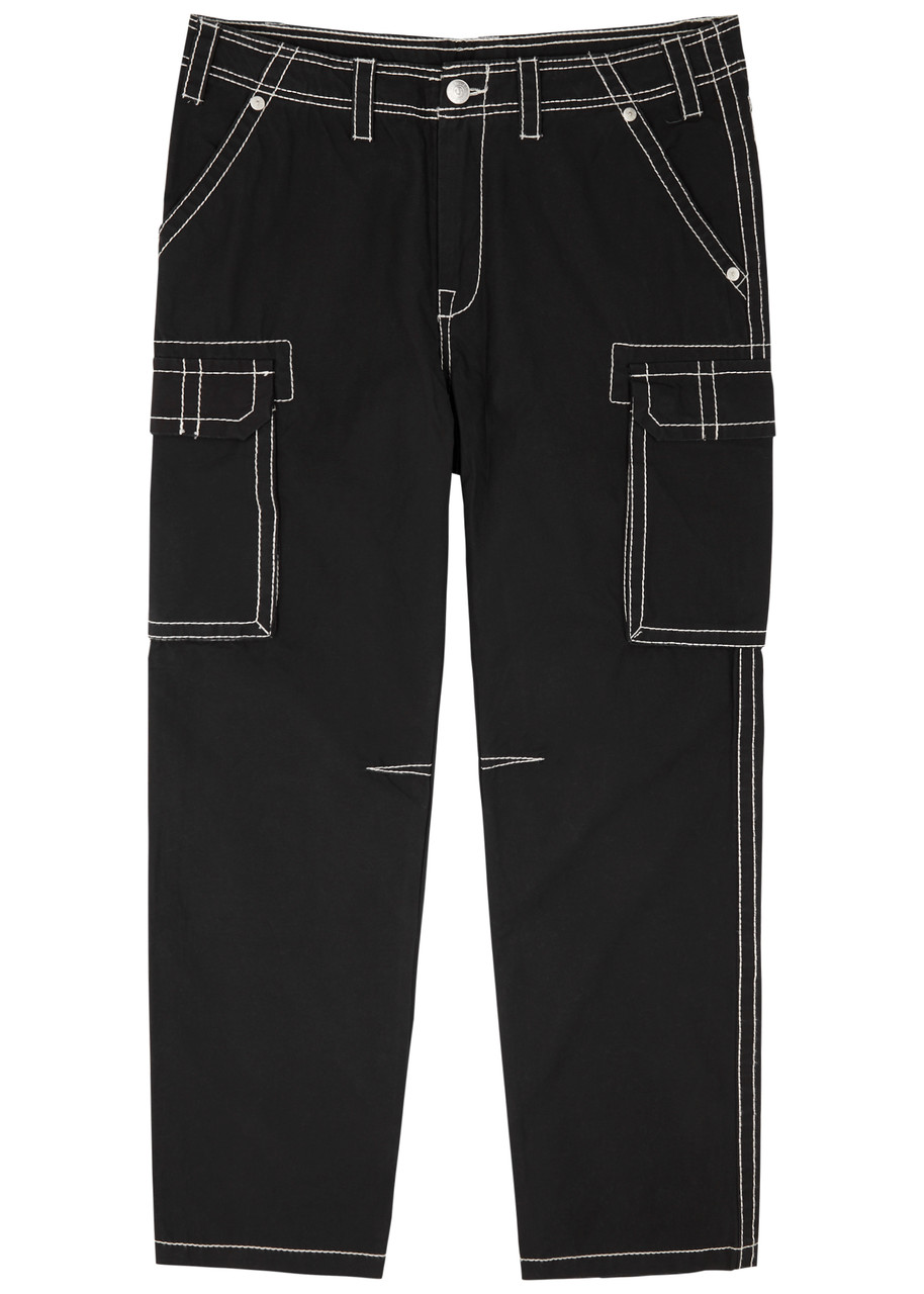 True Religion Embroidered Cotton Cargo Trousers – Black – W L True Religion Embroidered Cotton Cargo Trousers – Black – W L