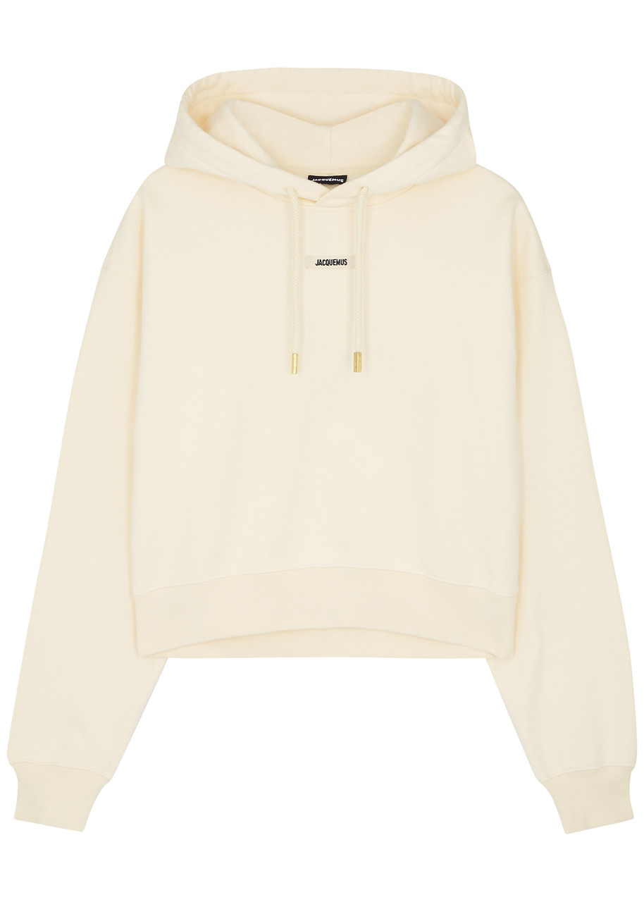 Jacquemus Le Hoodie Gros Grain Hooded Cotton Sweatshirt – Beige – S – S
