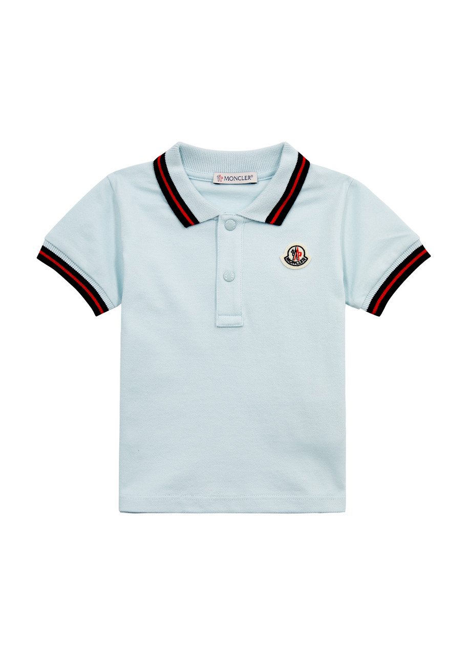 Moncler Kids Logo Piqu Stretch-cotton Polo Shirt months- – Blue Light – A Moncler Kids Logo Piqu Stretch-cotton Polo Shirt months- – Blue Light – A