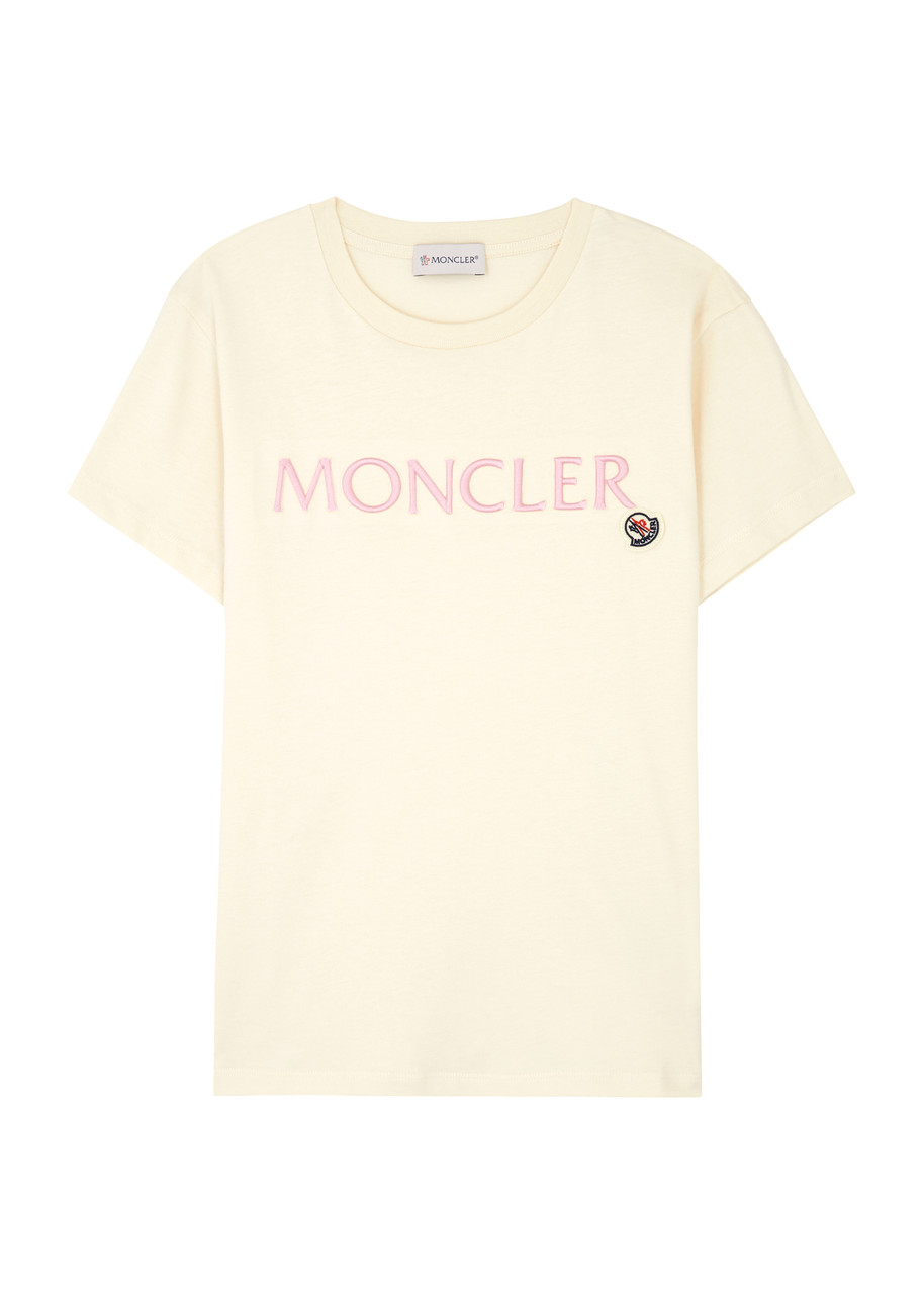 Moncler Kids Logo-embroidered Cotton shirt – Beige – A Moncler Kids Logo-embroidered Cotton shirt – Beige – A
