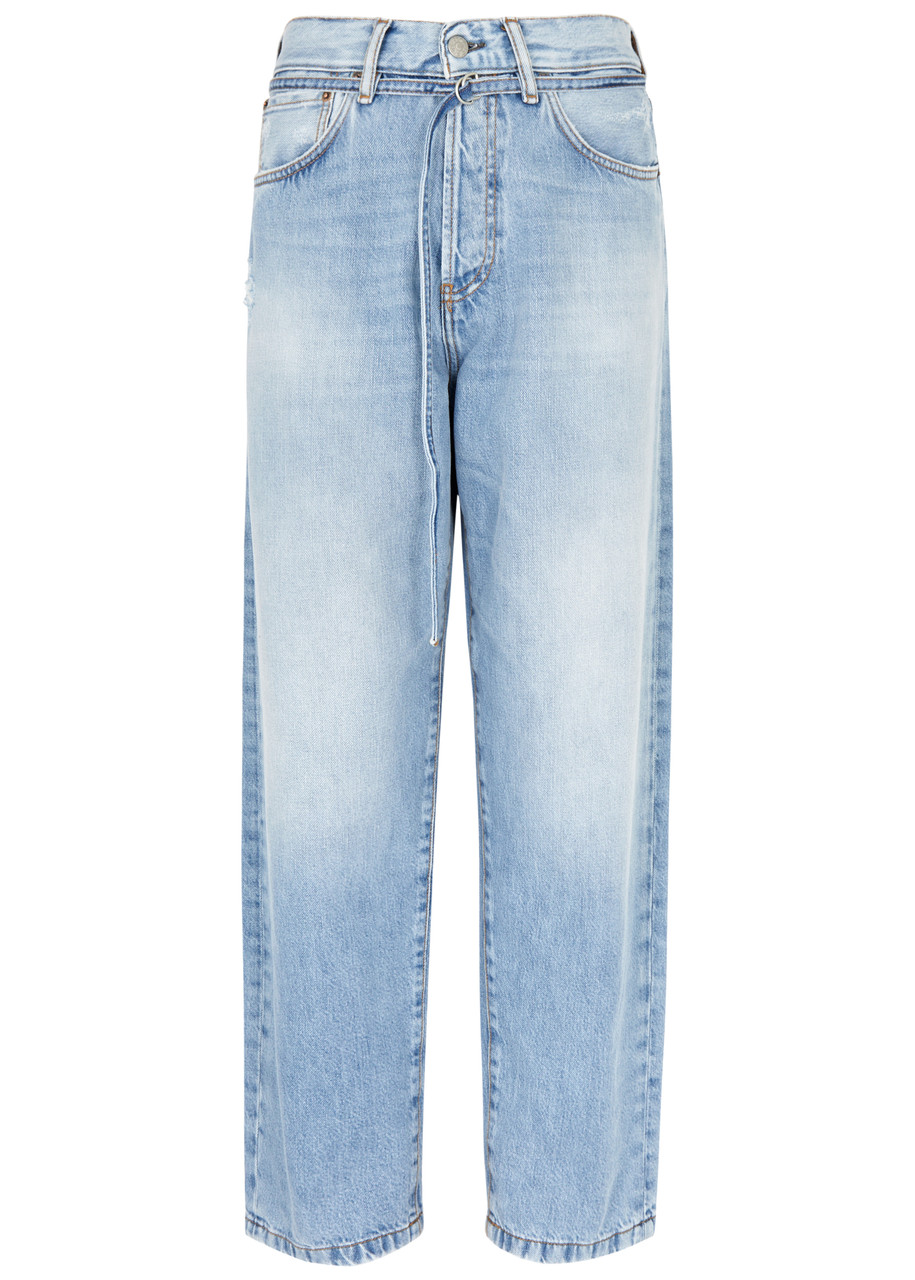 Acne Studios Distressed Straight Tapered-leg Jeans – Light Blue – W Acne Studios Distressed Straight Tapered-leg Jeans – Light Blue – W