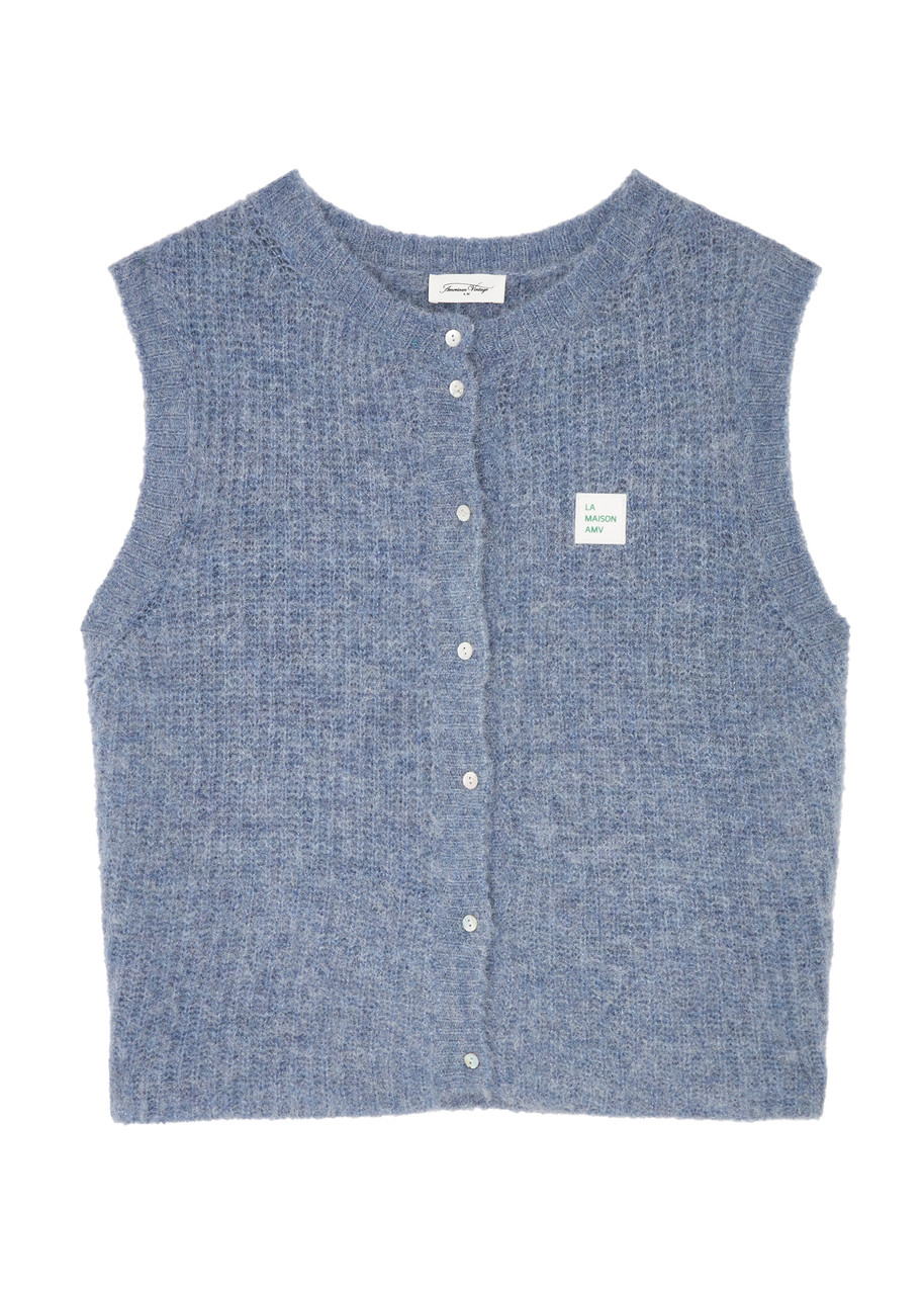 American Vintage East Knitted Vest – Blue – L L American Vintage East Knitted Vest – Blue – L L