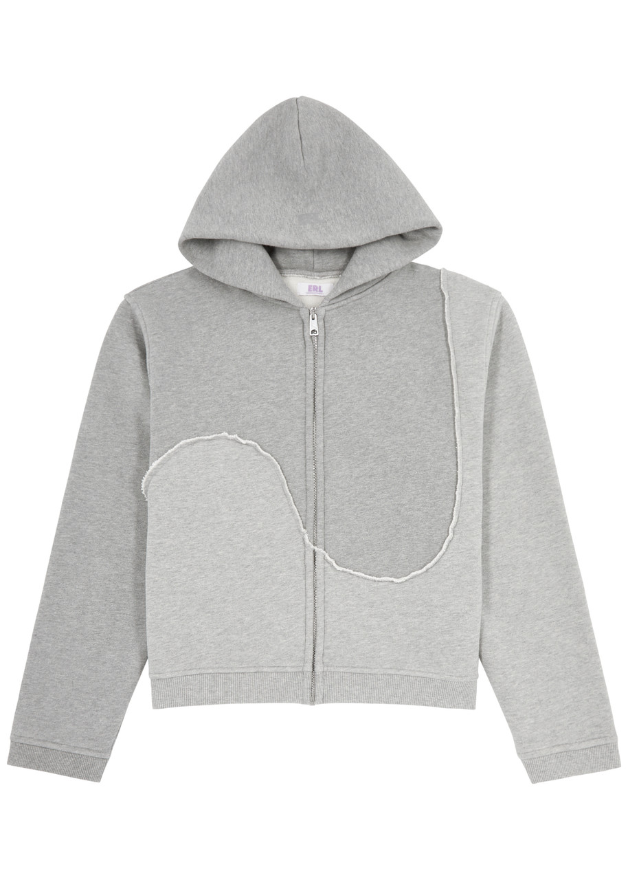 Erl Swirl Hooded Cotton Sweatshirt – Grey