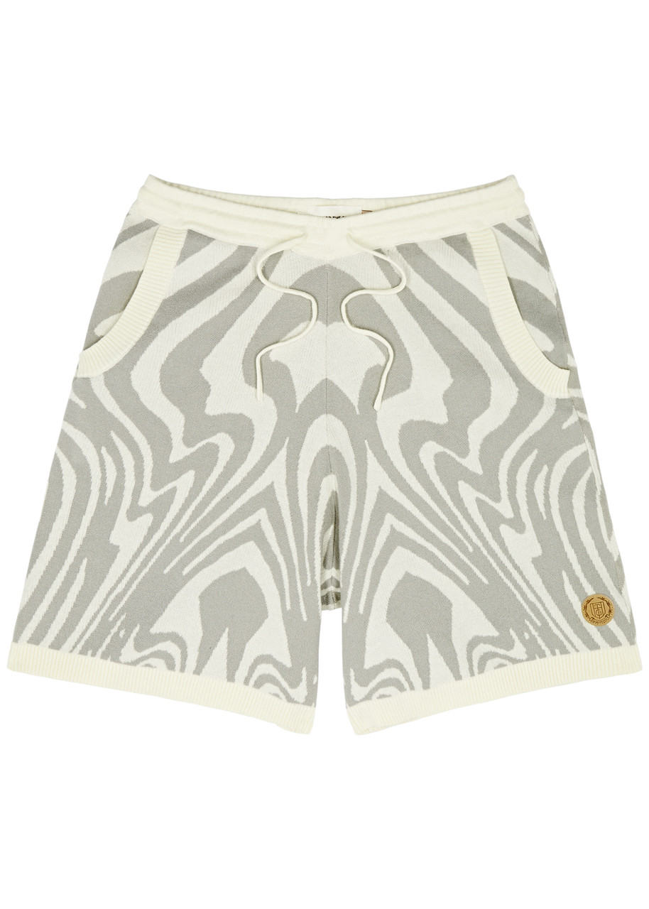 Honor The Gift Dazed Intarsia Cotton Shorts – Cream Honor The Gift Dazed Intarsia Cotton Shorts – Cream