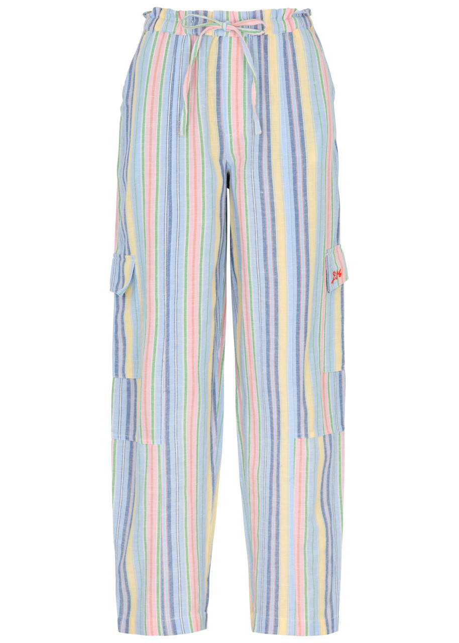 Damson Madder Sicily Striped Cotton-blend Cargo Trousers – Multicoloured – L