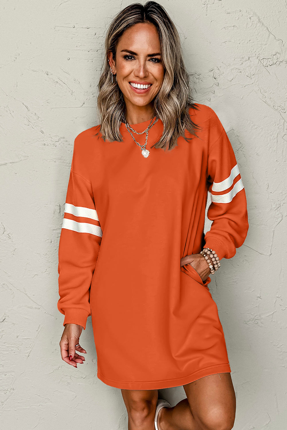 Jennifer Varsity Sweatshirt Dress Jennifer Varsity Sweatshirt Dress