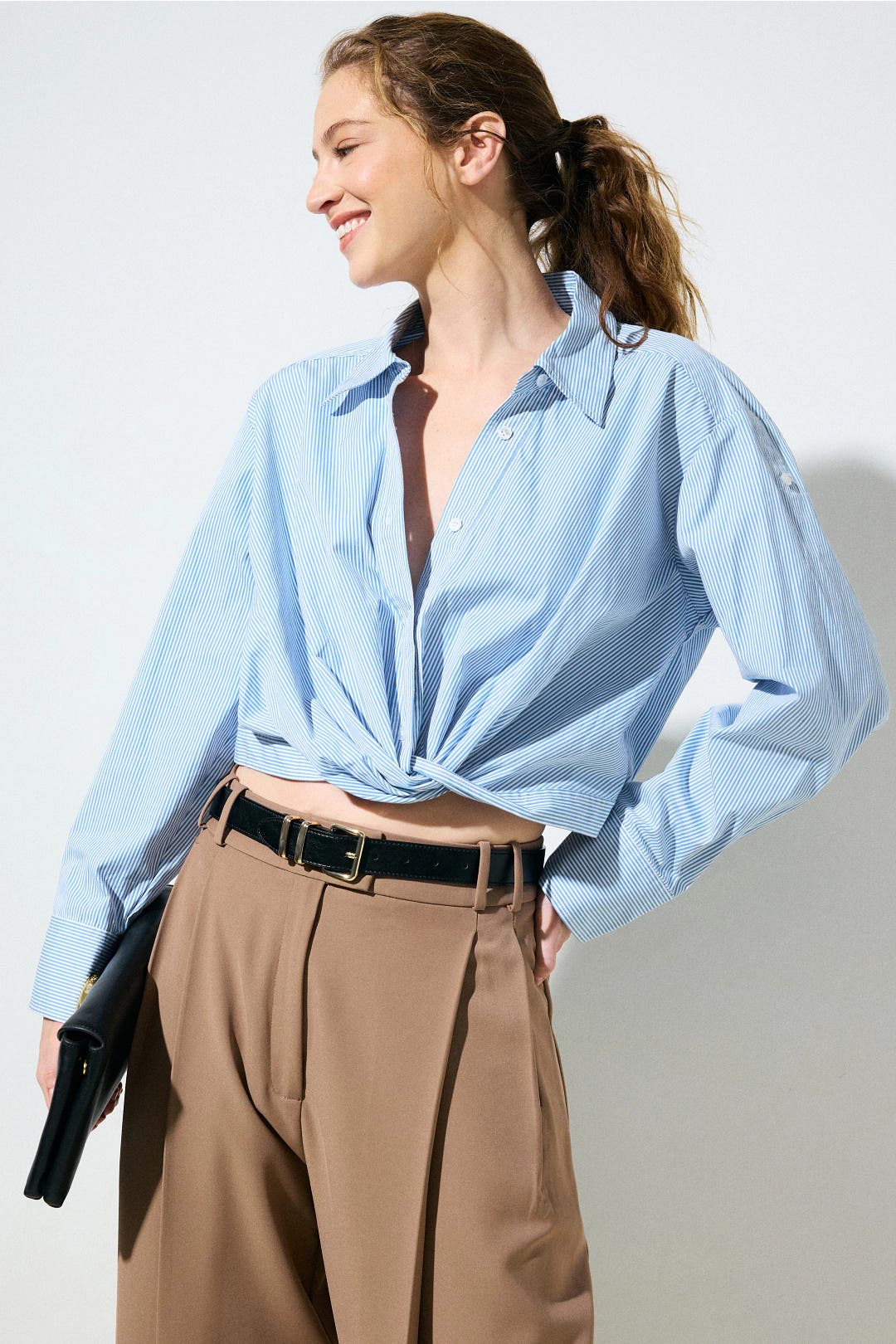 A.l.c. Leo Stripe Long Sleeve Button Up Top Blue-white-print A.l.c. Leo Stripe Long Sleeve Button Up Top Blue-white-print