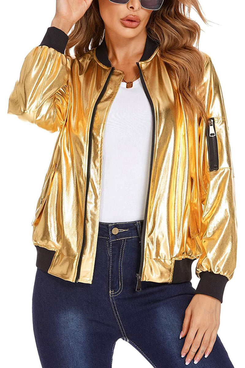 Zeagoo Bomber Zip Up Lightweight Jacket Coat – Yellow L- Zeagoo Bomber Zip Up Lightweight Jacket Coat – Yellow L-
