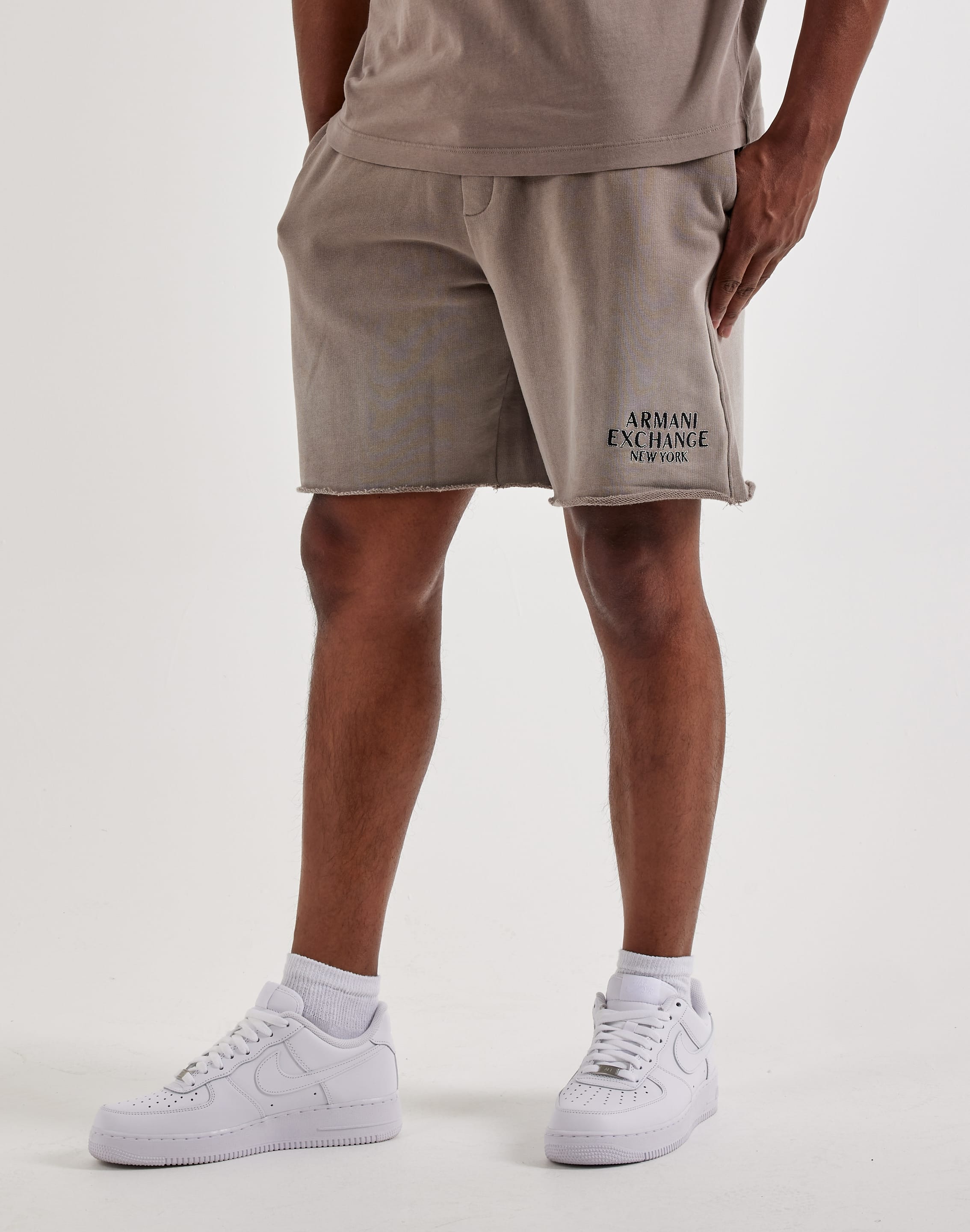 Armani Exchange Embroidered Logo Fleece Shorts