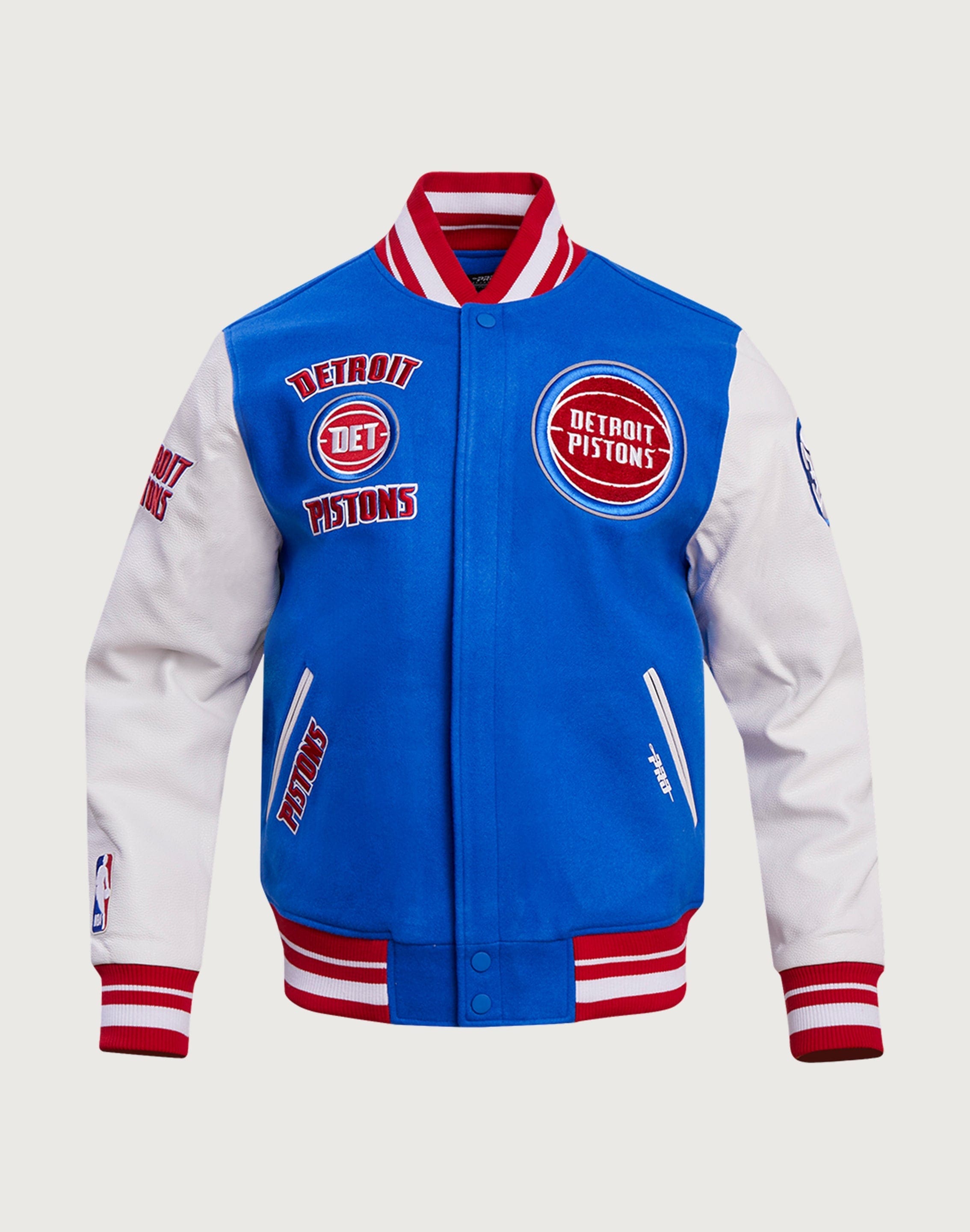 Pro Standard NBA Detroit Pistons Retro Classic Rib Wool Varsity Jacket Pro Standard NBA Detroit Pistons Retro Classic Rib Wool Varsity Jacket
