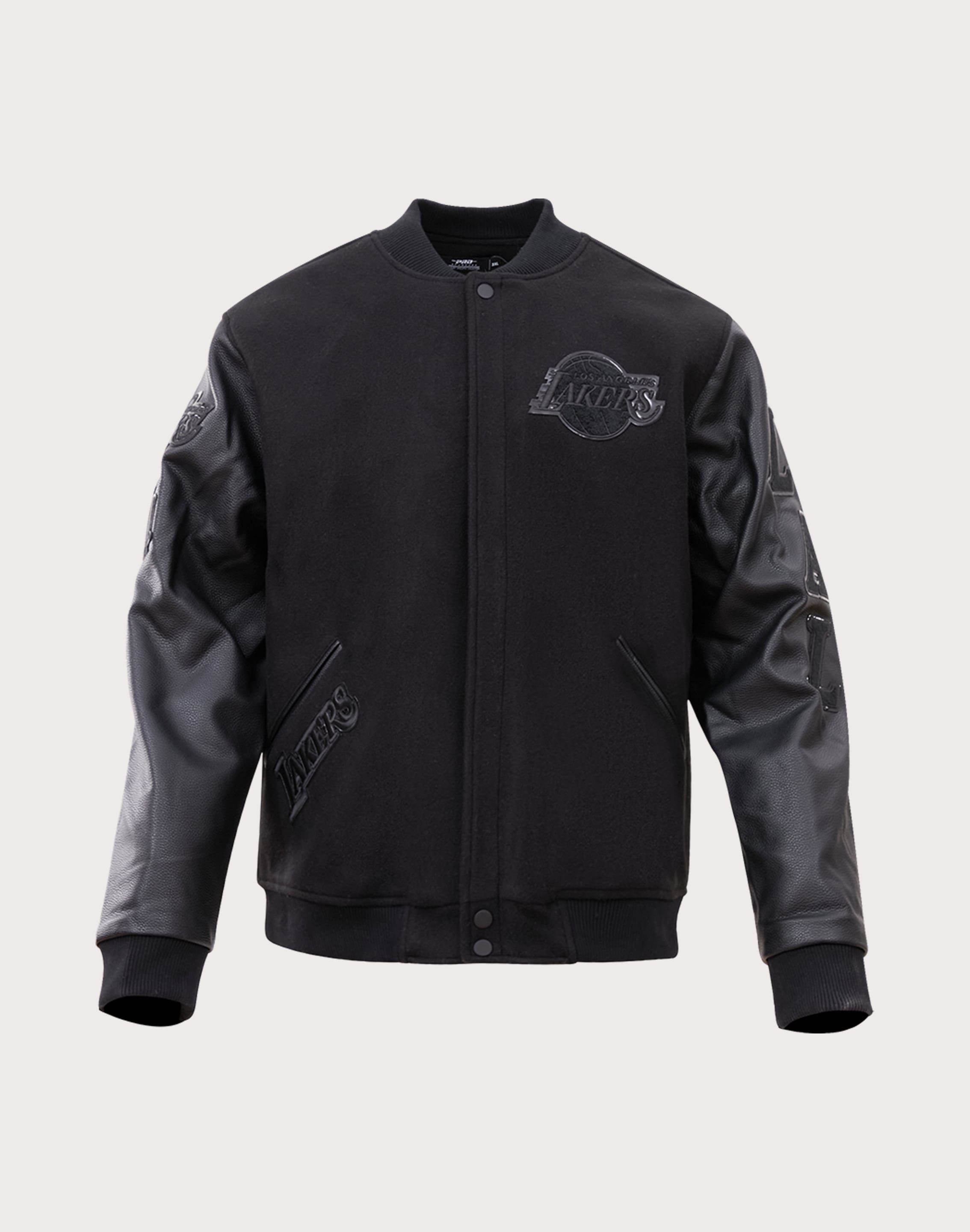 Pro Standard Los Angeles Lakers Triple Black Varsity Jacket Pro Standard Los Angeles Lakers Triple Black Varsity Jacket