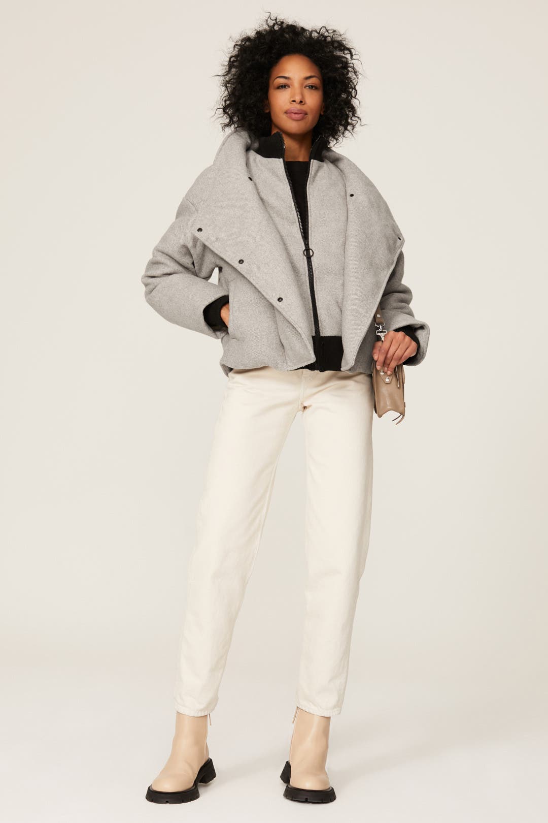 ba&sh Boston Puffer Jacket Grey