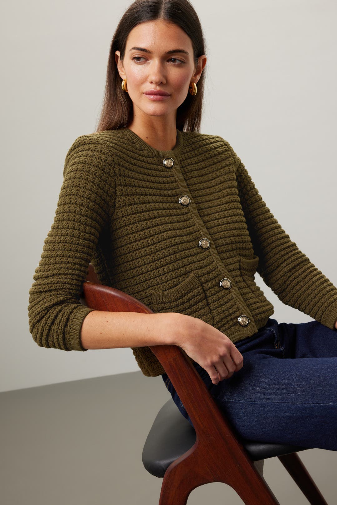 ba&sh Gaspard Cardigan Green ba&sh Gaspard Cardigan Green