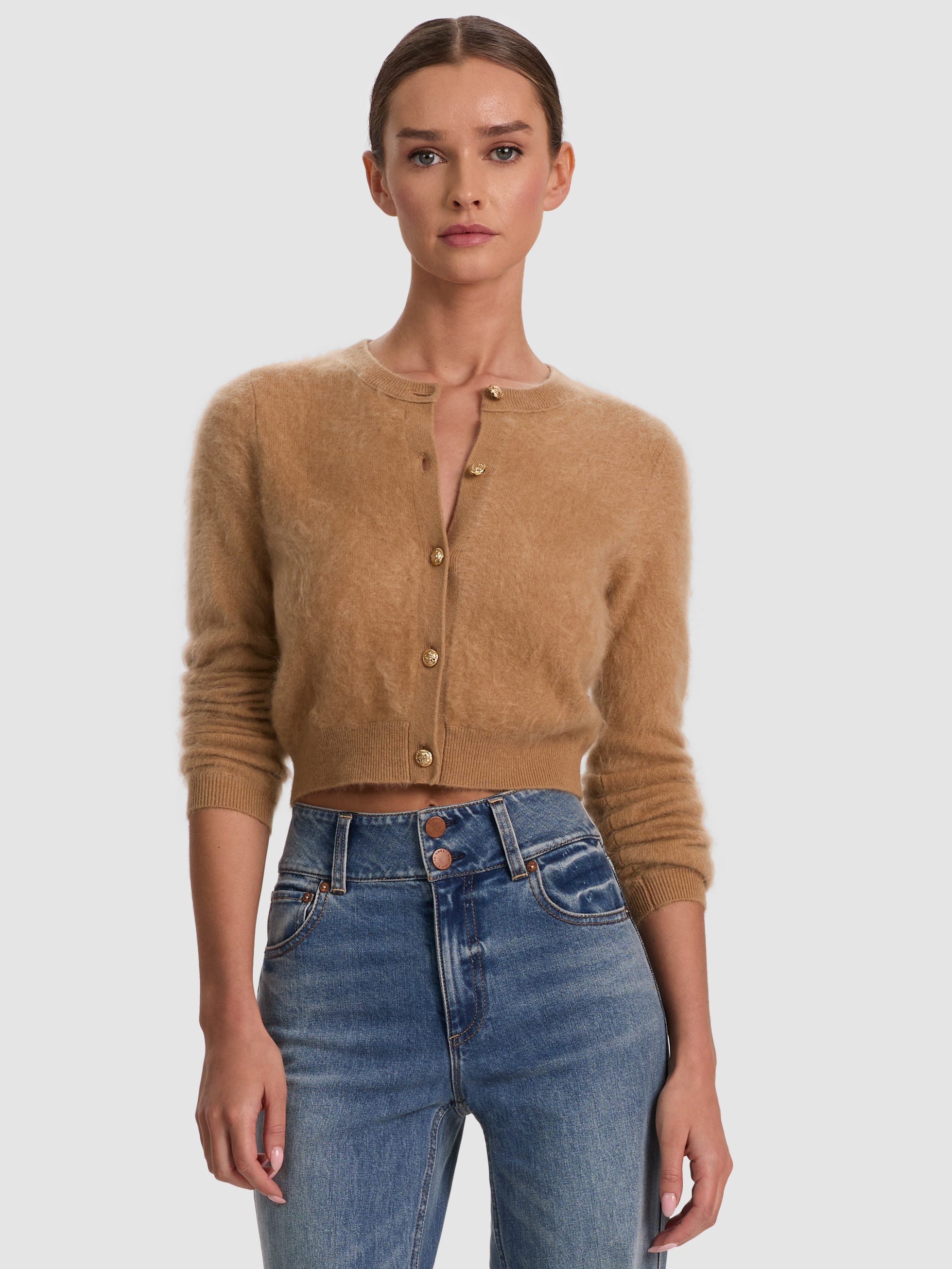 alice + olivia DOLLIE BRHED CASHMERE CARDIGAN alice + olivia DOLLIE BRHED CASHMERE CARDIGAN