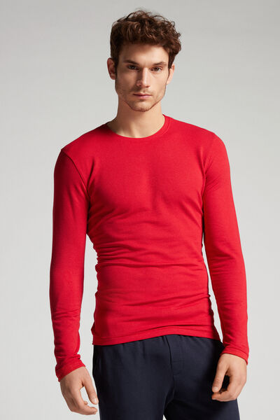 Intimissimi Long-Sleeve Modal-Cashmere Top Man Red