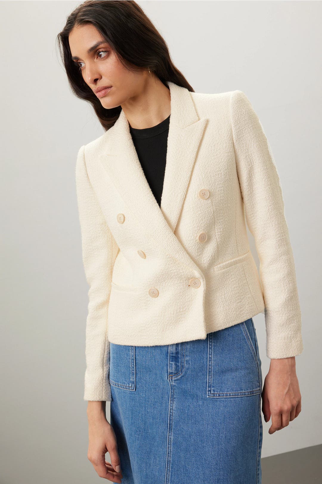 Club Monaco Textured Tweed Blazer White Club Monaco Textured Tweed Blazer White