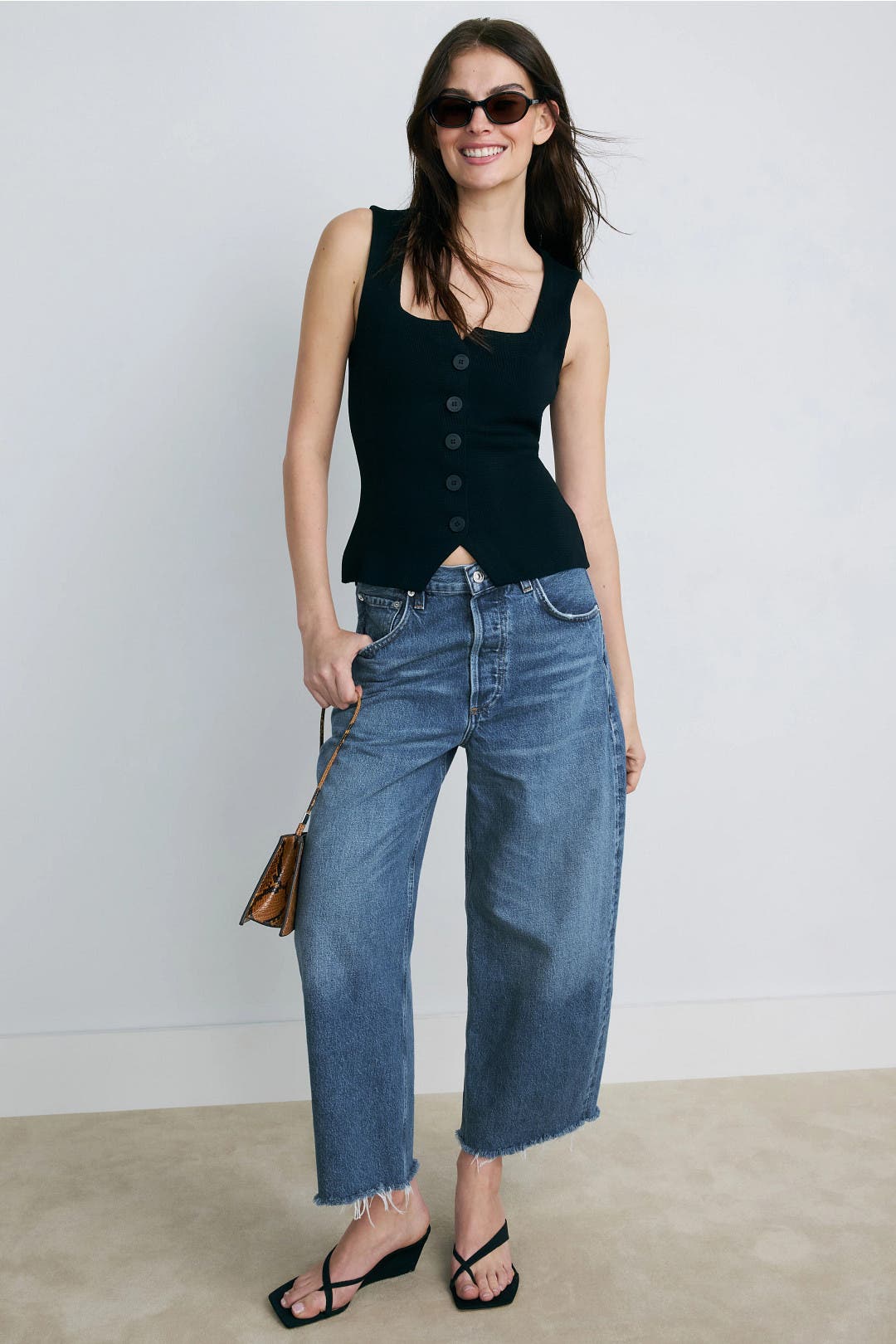 Citizens of Humanity Ayla Raw Hem Cropped Wide Leg Jeans Blue Citizens of Humanity Ayla Raw Hem Cropped Wide Leg Jeans Blue