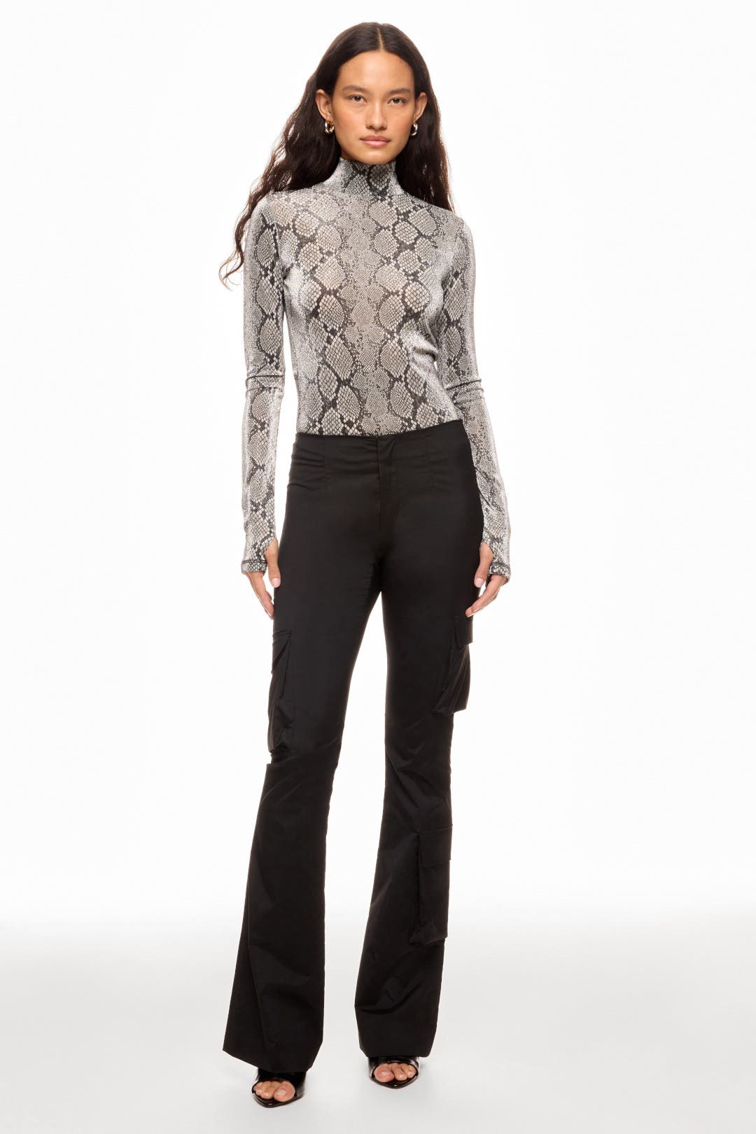 Coperni Snakeskin Printed Turtleneck Grey-black-print