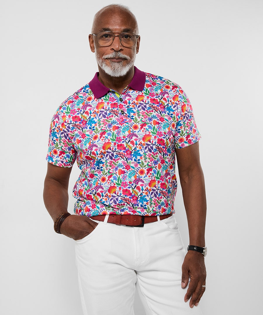 Fabulous Floral Polo Shirt – Size Large – by Joe Browns