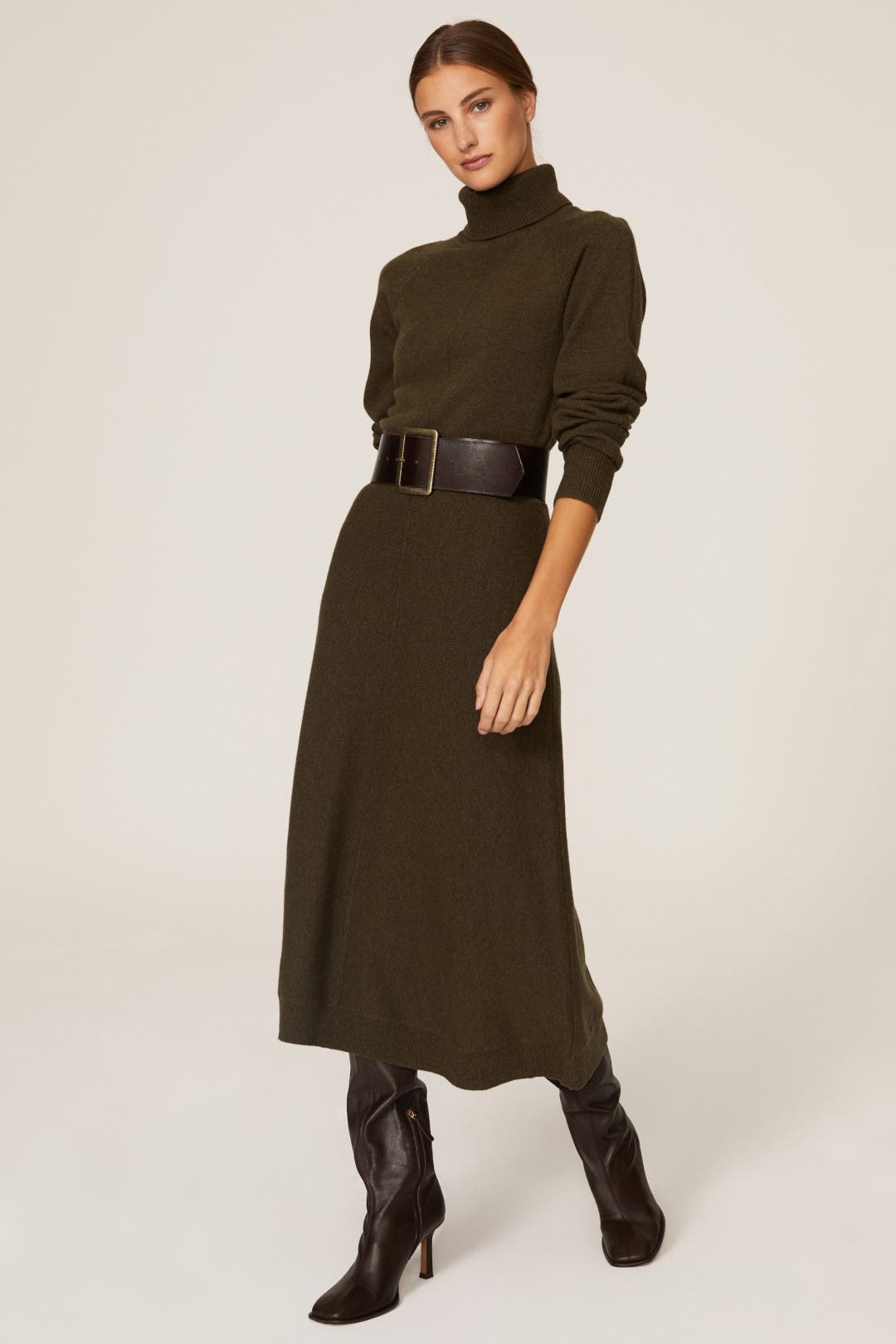 Derek Lam Crosby Bethany Turtleneck Dress Green Derek Lam Crosby Bethany Turtleneck Dress Green