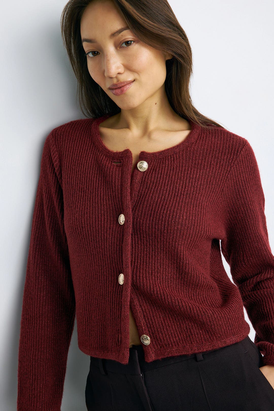 Derek Lam Crosby x RTR Red Metallic Knit Cardigan Red Derek Lam Crosby x RTR Red Metallic Knit Cardigan Red