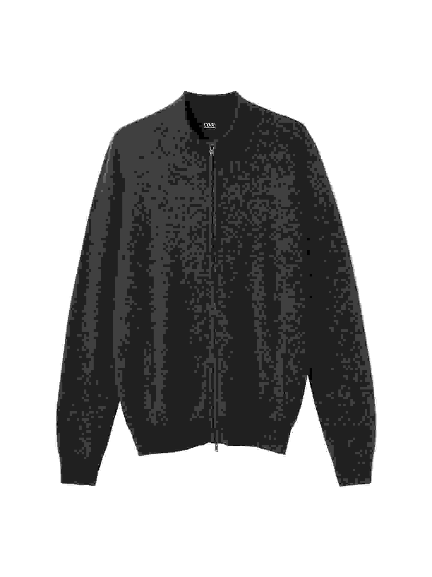 Essential Full-Zip Cashmere Cardigan – Charcoal MK- Essential Full-Zip Cashmere Cardigan – Charcoal MK-
